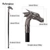 Silver Dragon Head Fashion Walking Stick Decorative Stick Cospaly Vintage Party Fashionable Walking Cane Crosier 93cm