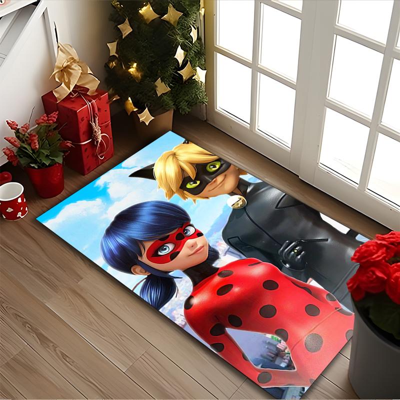 Ladybug Rug Ideal for Reading Room, Multi-purpose Office Chair Sofa Carpet, Anti-slip Printed Home Area Rug