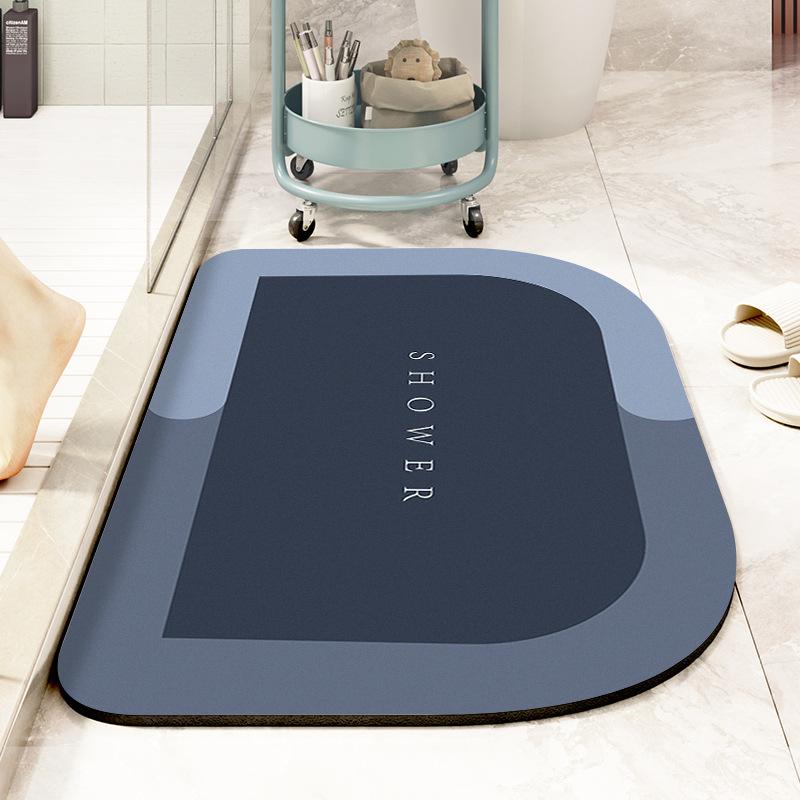 Впитывающий коврик для туалетной двери, нескользящий коврик, быстросохнущий, мягкий, диатомовый, грязевой, туалетный коврик для ванной комнаты, овальный