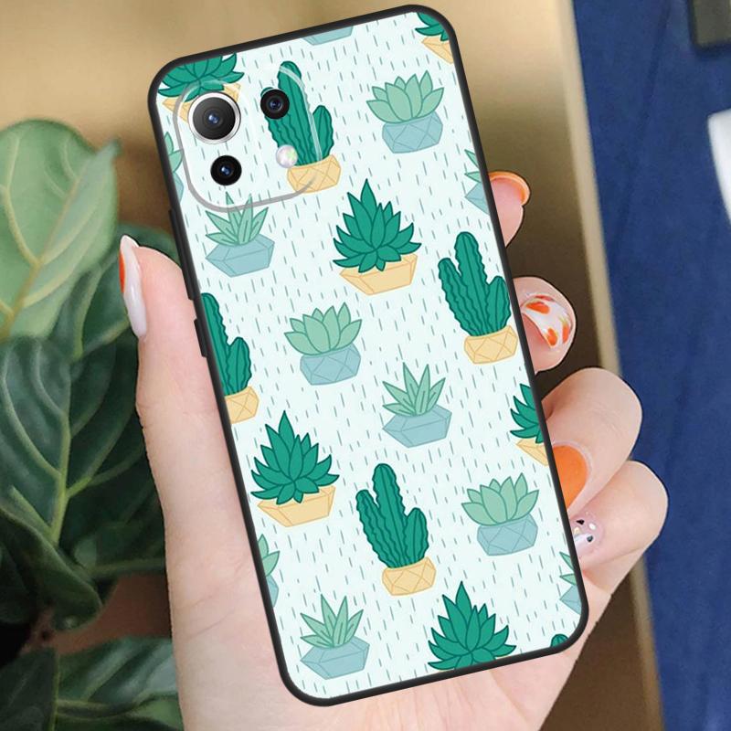 Чехол с узором кактуса для Xiaomi 15 14 Ultra 13T 14T 15T Pro 17 Pro Max POCO F8 F7 F5 F6 X5 X6 X7 Pro Coque