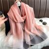 Large Women Hijab Shawls Solid Color Long Shawls Fashion Luxury Silk Scarf  Girl