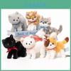 Плюшевая игрушка-кошка с бантом из короткого плюша. Подарок на день рождения для детей и коллекционный декор