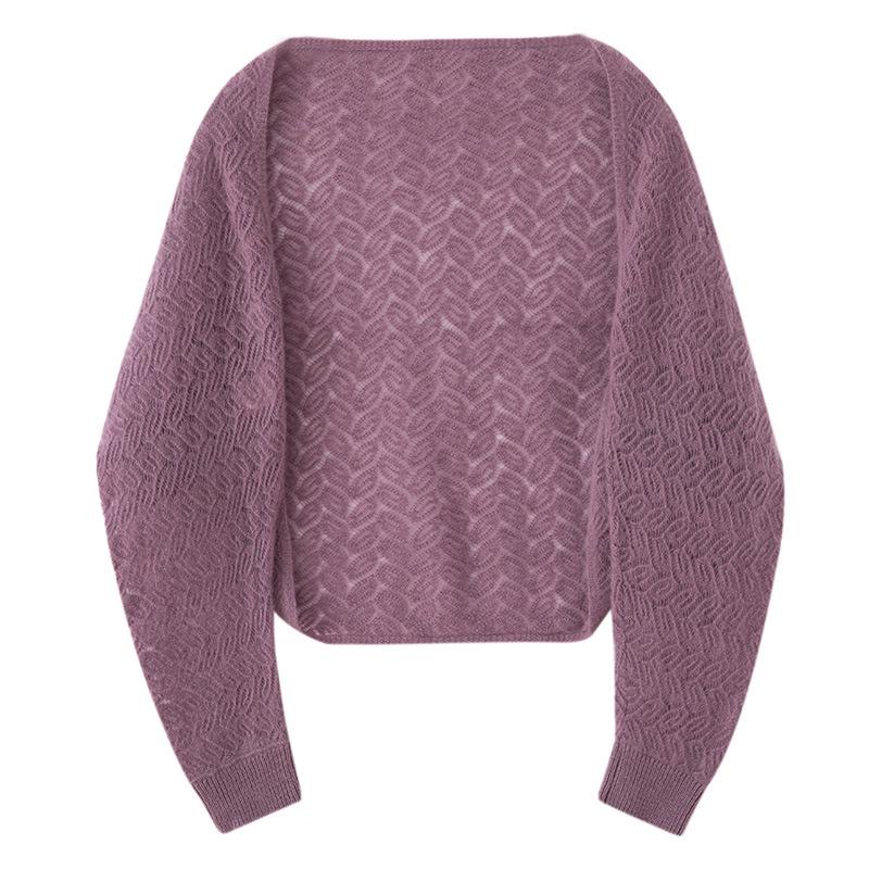 Butterfly Pattern Cashmere Shawl with Sleeves for Women - 100% Pure Knit