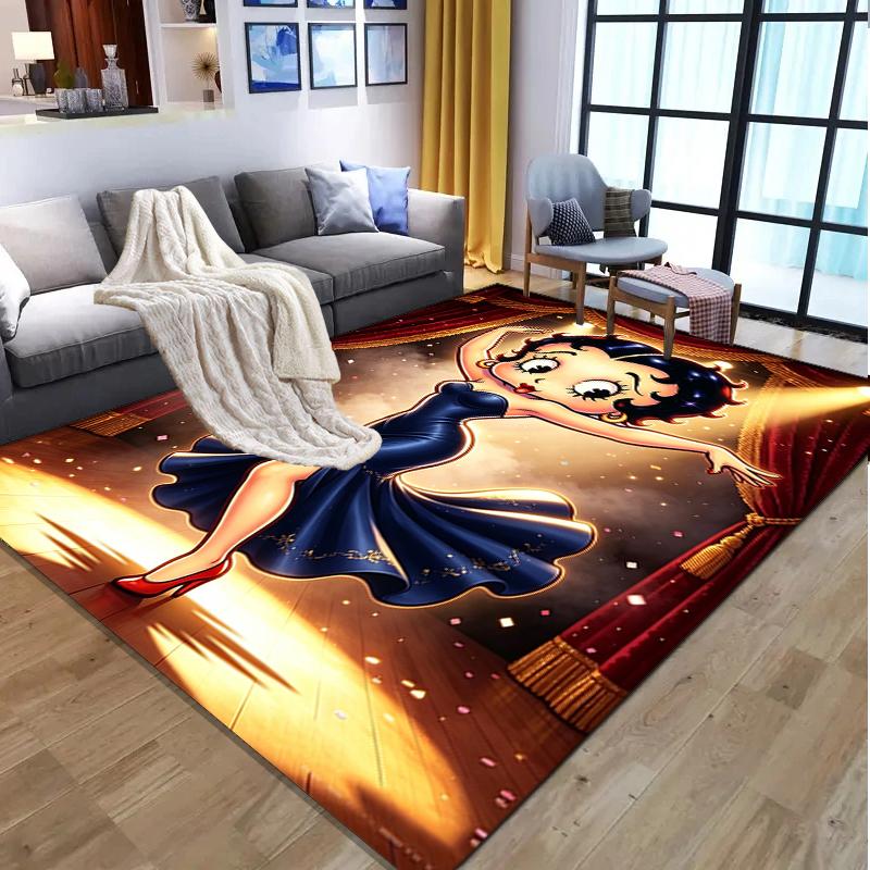 Betty Boop Pattern Rug, Indoor/Outdoor Mat, for Picnic, Gameroom, Bedroom, Office, Living Room, Home Decor Carpet, Birthday Gift