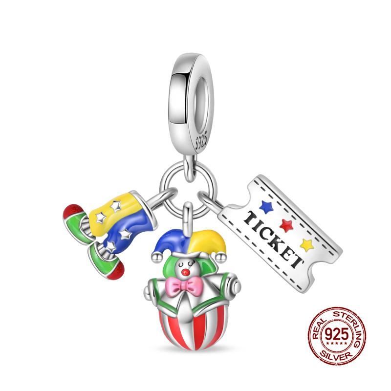 New In Original Charms Copper Clown Series Mask Pendant Charms Fits 3Mm Original Bracelet Women Diy Jewelry Gifts