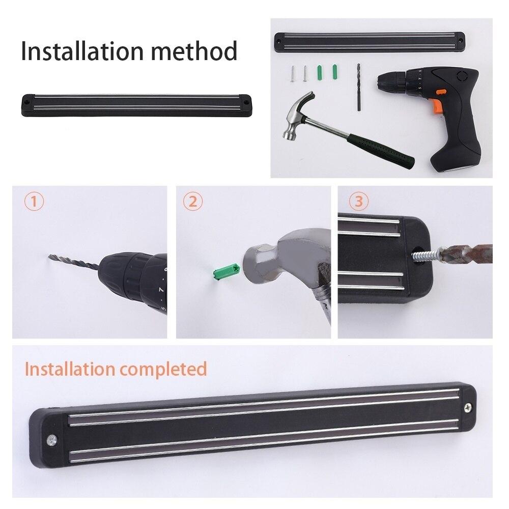 33 см настенный магнитный держатель для хранения ножей, стойка для шеф-повара, металлический блок для ножей, кухонная точилка, стержень для заточки ножей