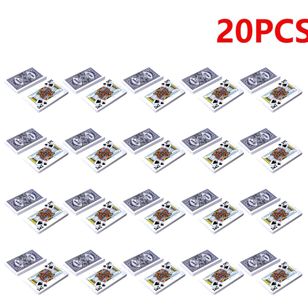 20/1 шт. Игральные карты Пластиковое покрытие Бумажная колода Покерные карты Веселая семейная настольная игра 54 карты Водонепроницаемые Складные для взрослых