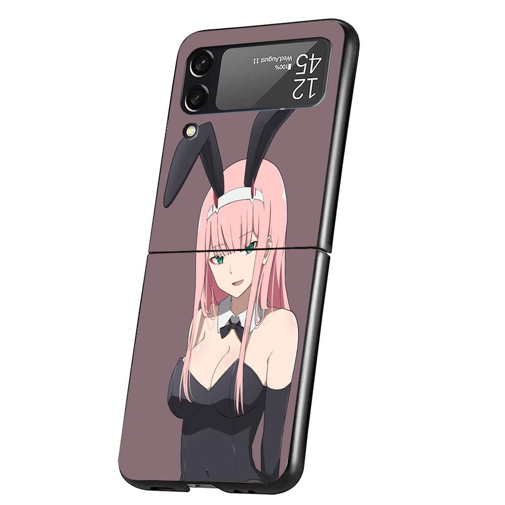 Zero Two Darling In The Franxx 02 Cover Phone Case For Samsung Galaxy Z Flip 7 6 5 4 3 5G Flip7 Flip6 Flip5 Flip4 Flip3 Black Fu