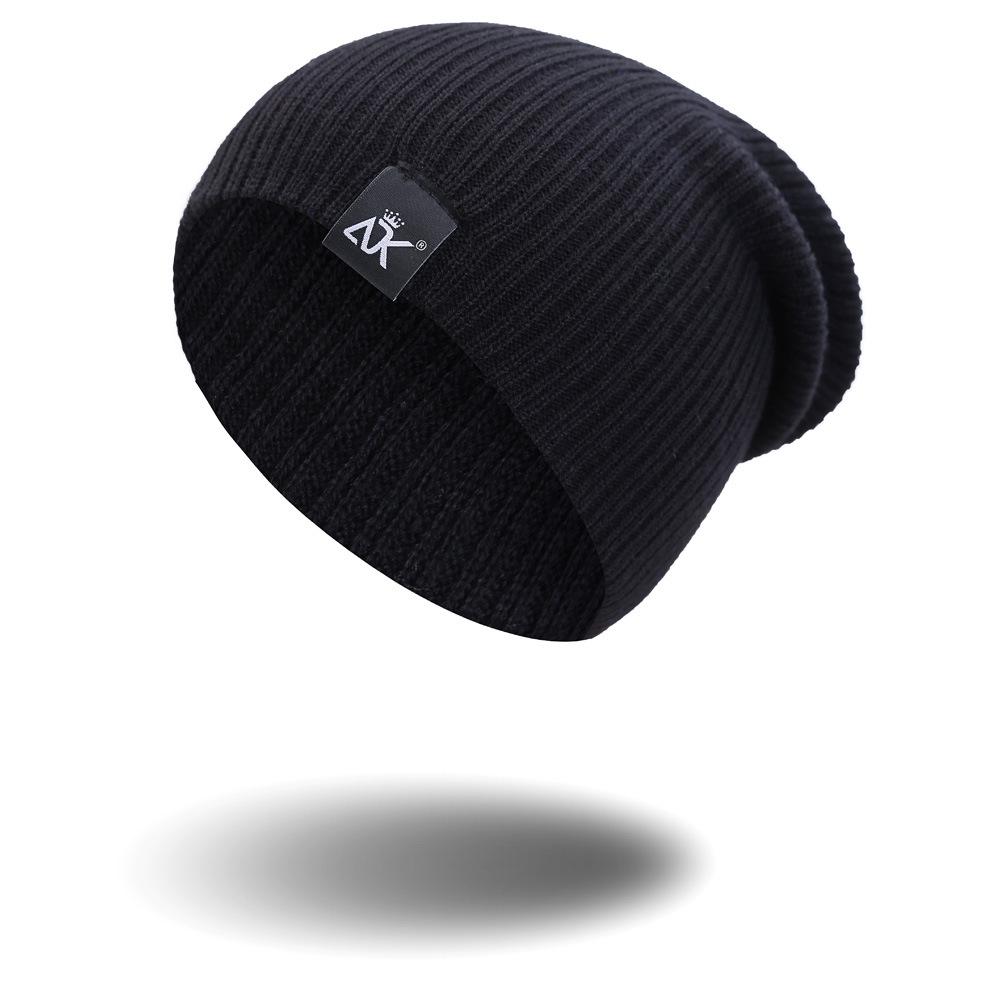 Вязаная шапка женская, зимняя мужская шапка Skullies, теплая повседневная шапка с напуском, вязаная крючком шапка, женская мешковатая шапка