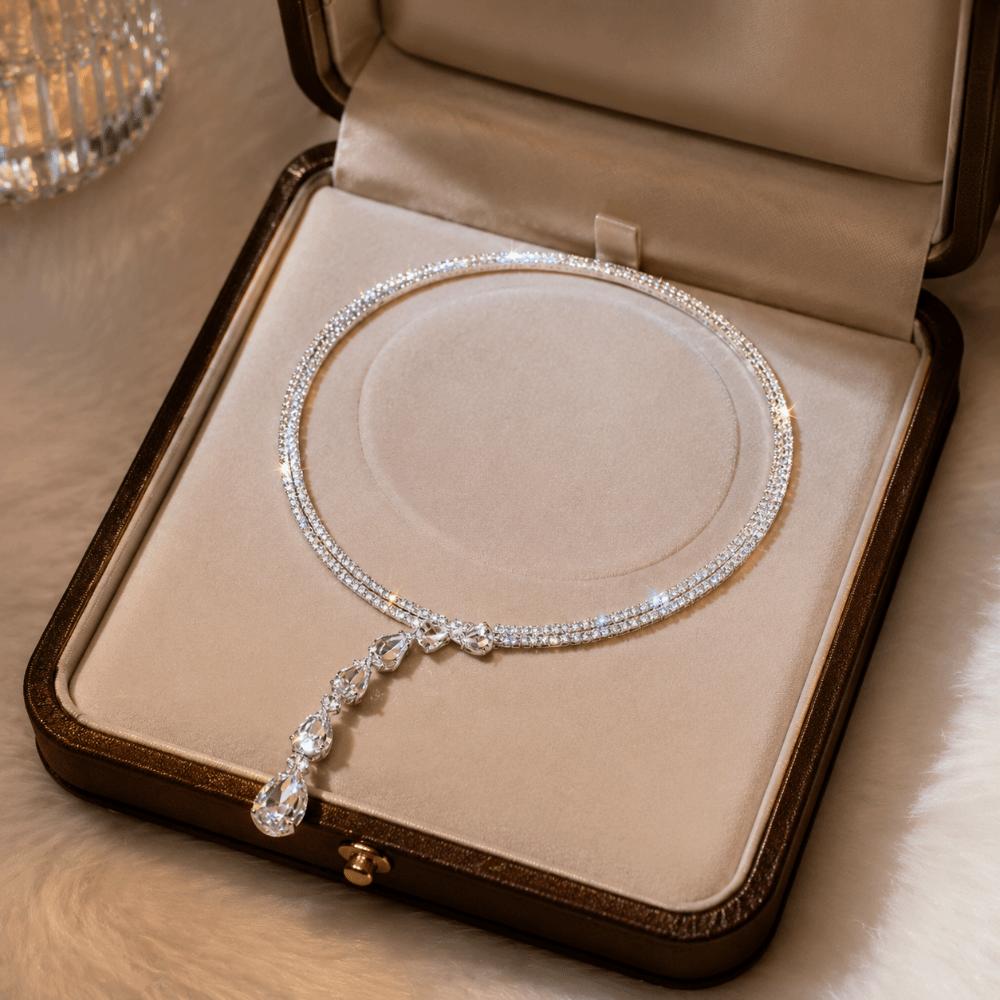 Collar Style Crystal Necklace Sparkling Zircon Women Neck Jewelry Rhinestone Choker Gifts