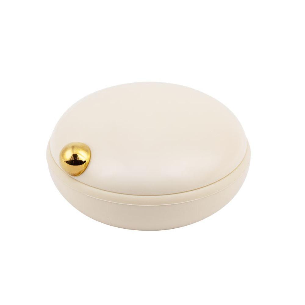 4 Grids Design Medicine Pillboxes Round Shape Tablet Storage Container Daily Medication
