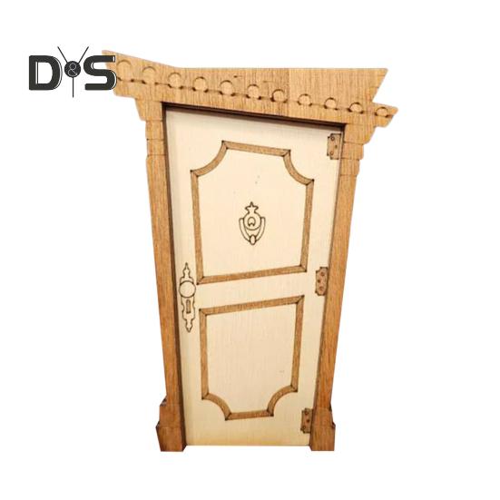 Мини деревянная дверь, дверь в виде сказочного домика, дверь в стиле ретро с микроландшафтным декором для поделок своими руками, миниатюрные книжные полки для сада