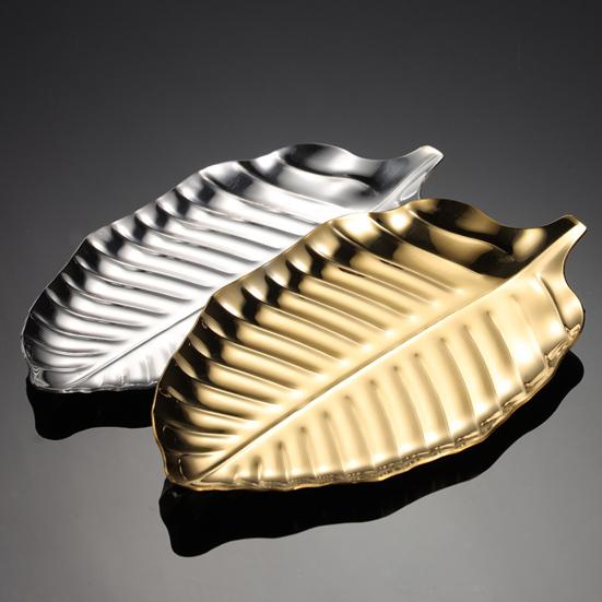 Sauce Dish Nordic Style Non-slip Stainless Steel Leaf Shape Dipping Tray Restaurant Supplies