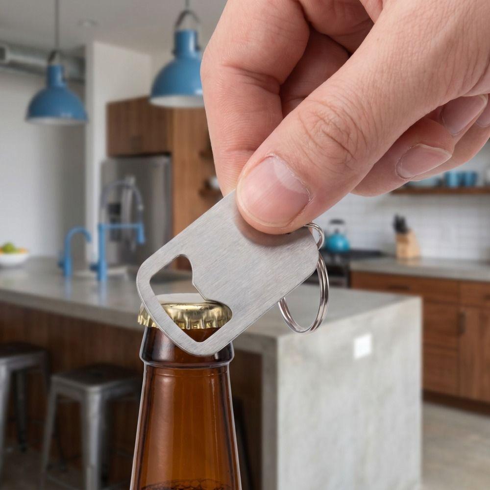 Simple Bottle Opener Keychain Stainless Steel Portable Bottle Opener Daily Carry