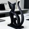 Ручная резьба Настольный декор Минималистичная 3D-печатная фигурка кошки, Декоративная статуэтка животного, Креативная детализированная малая настольная скульптура для интерьера дома