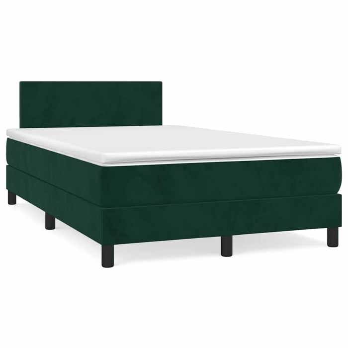 Maison Exclusive - Sommier à lattes de lit avec matelas LED vert foncé 120x190 cm