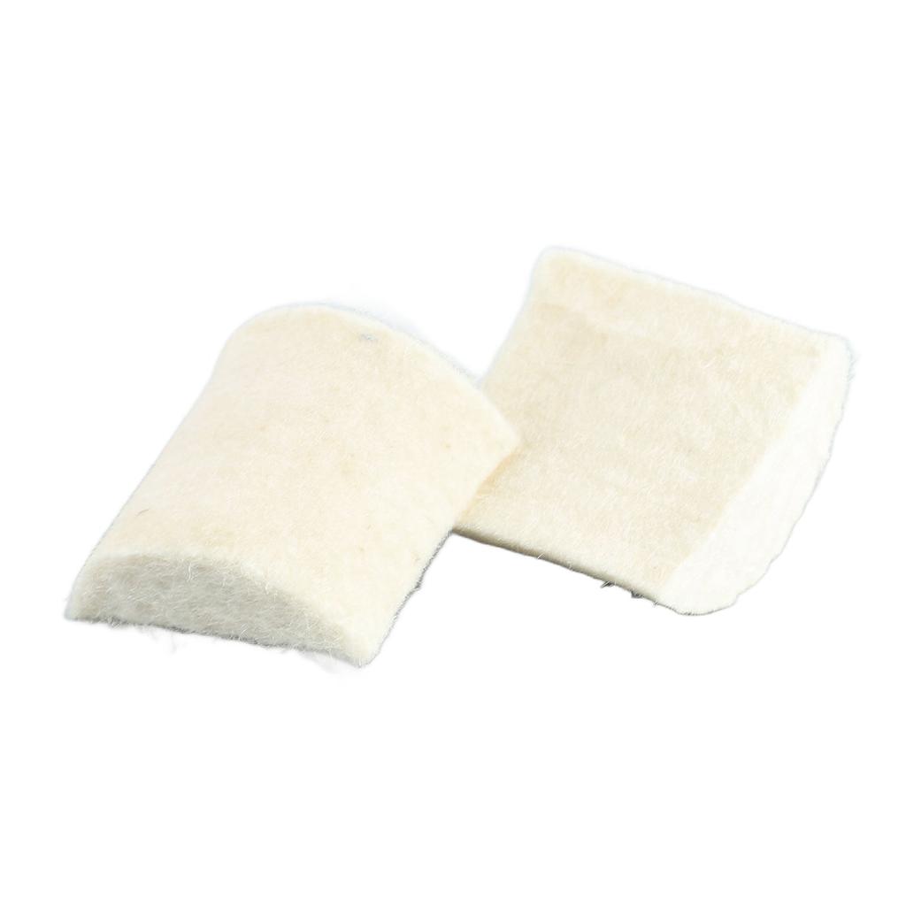 2Pcs Drum Pedal Beater Felt Pads Replacement for Bass Mallet Hammer Head Percussion Accessory White