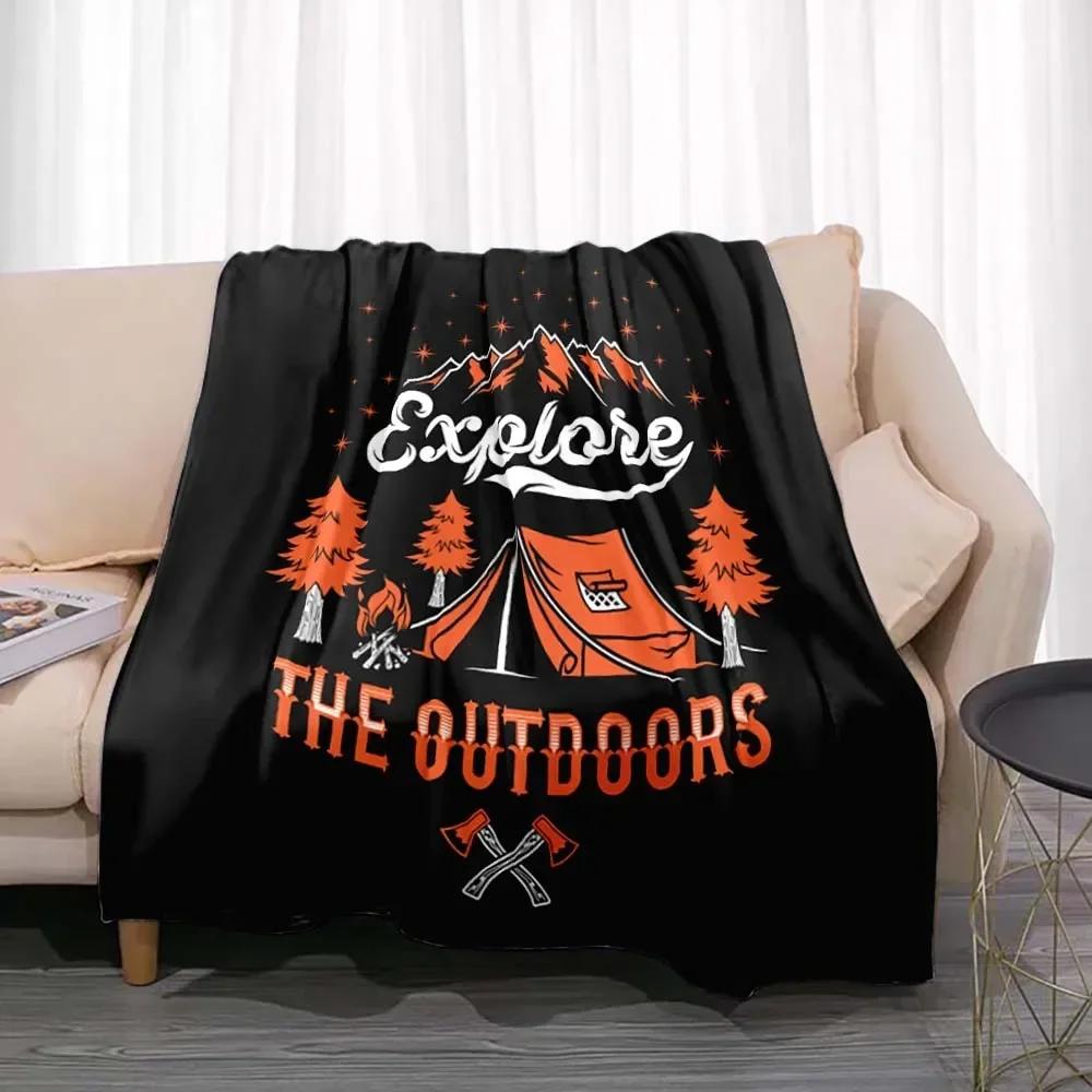 Модное одеяло Лето Счастливый кемпер Кемпинг Плед Кровать Диван Офис Кондиционер Мягкий Отдых Путешествия Настраиваемый Плед