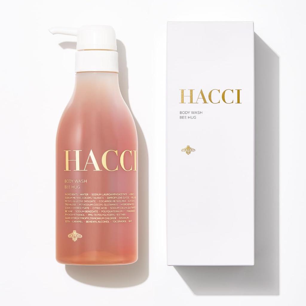 HACCI Гель для душа BEE HUG 385 мл (Лучшая косметика, Увлажнение, Сухая кожа, Содержит 8% меда)