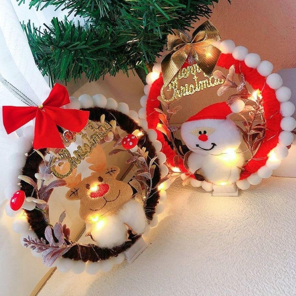 New Year Gifts Xmas Decorations With Lights Pendant Ornament DIY Wreath Materials Home Decoration