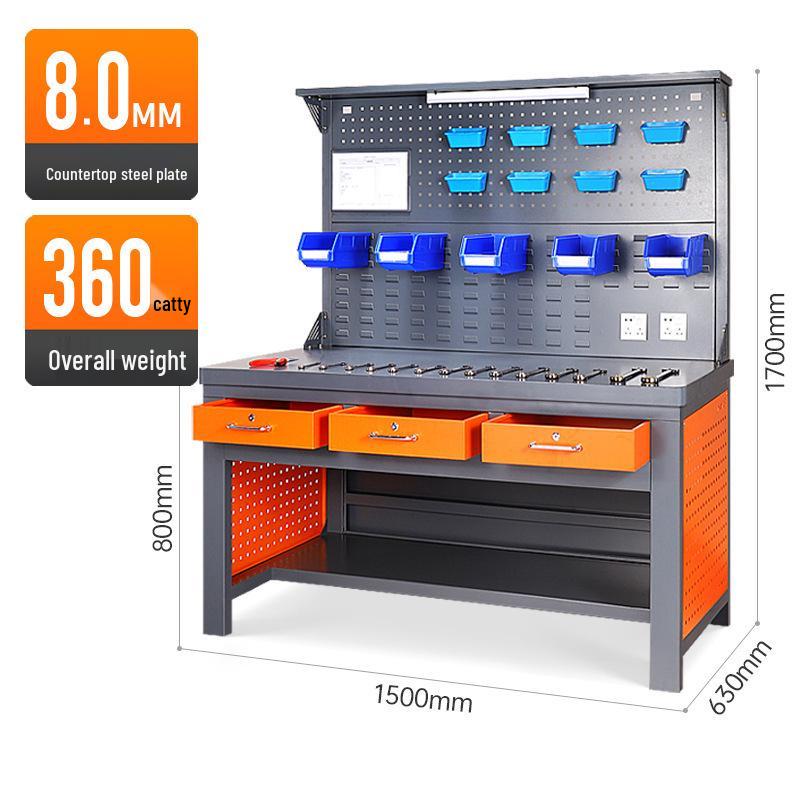 Double-Layer Heavy-Duty Car Repair Workbench with Lights, Drawers, and Antistatic Features