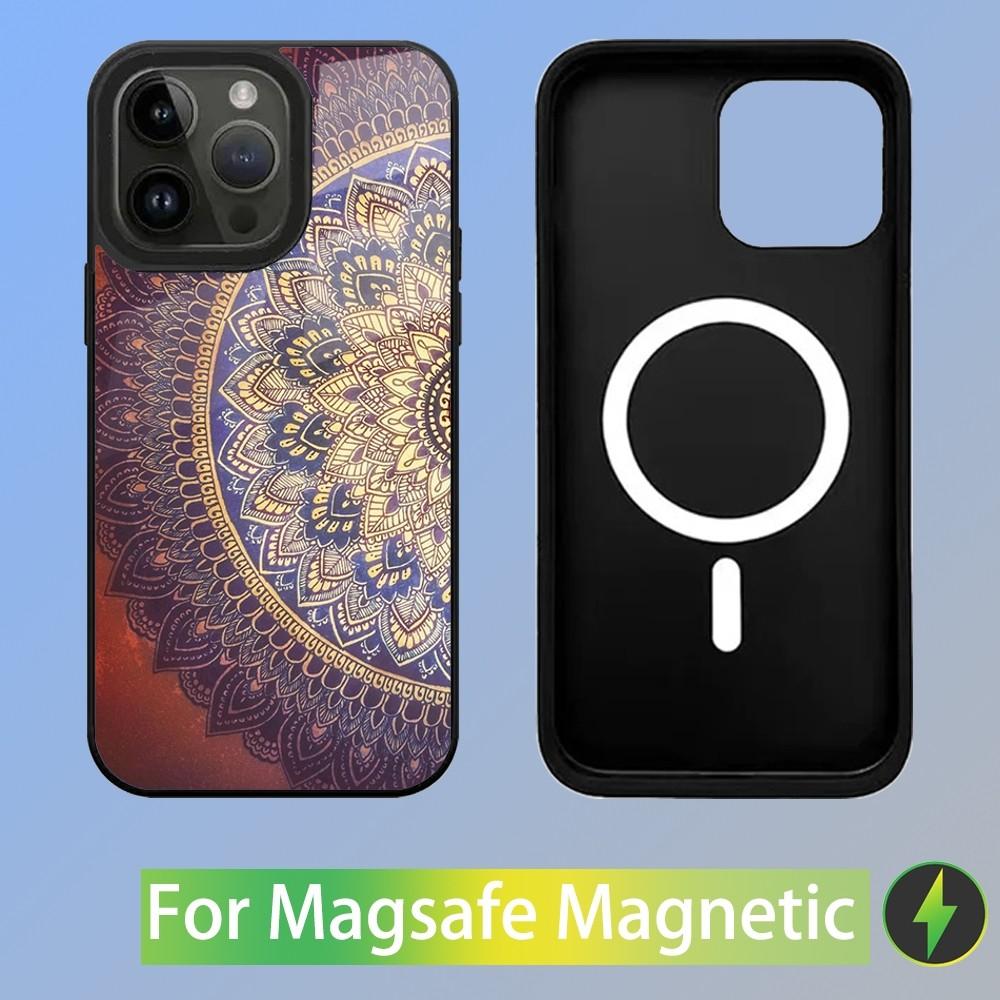 Чехол для телефона с индийским узором Мандала для iPhone 15,14,13,12,11,Plus,Pro,Max Mini, Магнитная беспроводная зарядка Magsafe