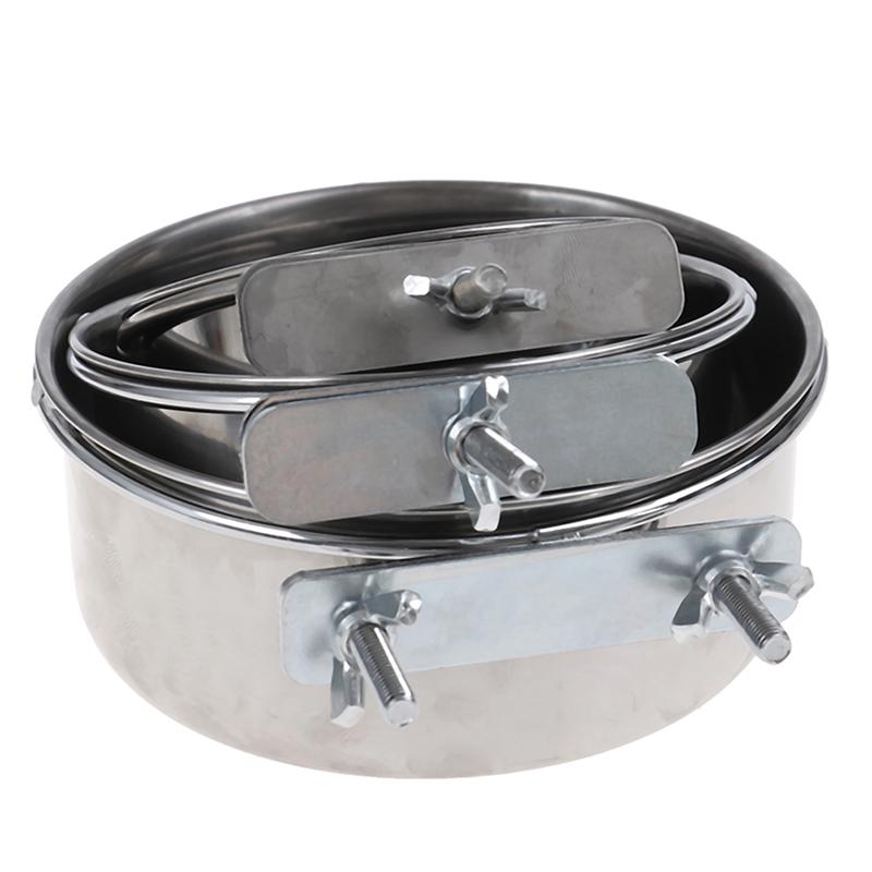Подвесная миска для домашних животных из нержавеющей стали для кормления собак и кошек, миска для воды и птиц, миска для клетки