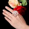 CMM Statement Golden Luxury Cubic Zirconia Big Geometric Flower Wedding Party Rings for Women Bridal Dress Accessories