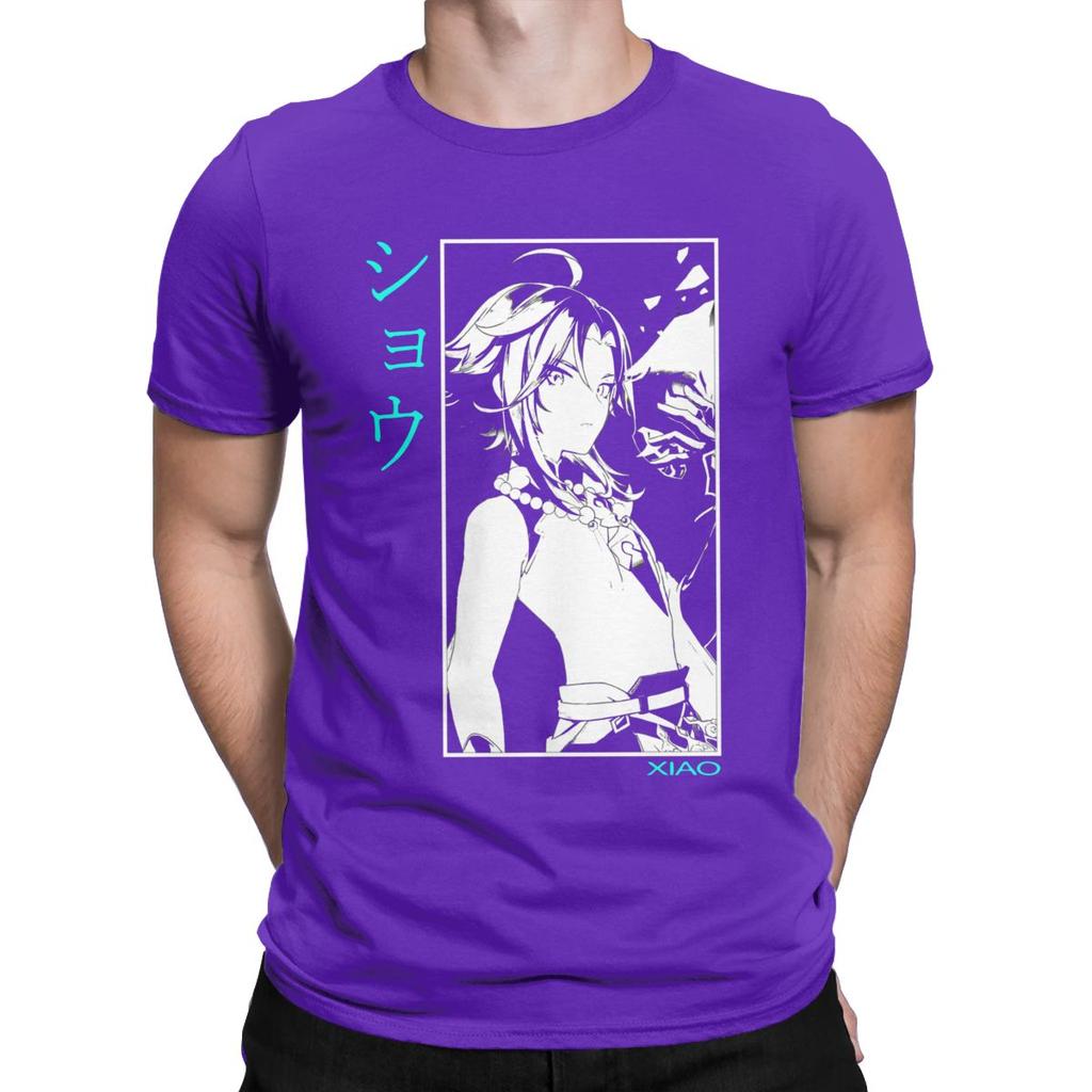 Men T Shirt Xiao Novelty Tees Short Sleeve Genshin Impact Anime Paimon Diluc Game T Shirt