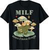MILF Я Люблю Лягушек Винтажная Ретро Футболка с Лягушкой и Грибами Унисекс Футболка