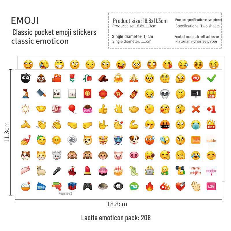 QQ Cartoon Emoji Stickers: Creative DIY Cute Expression Pack for Diary and Mood Decoration