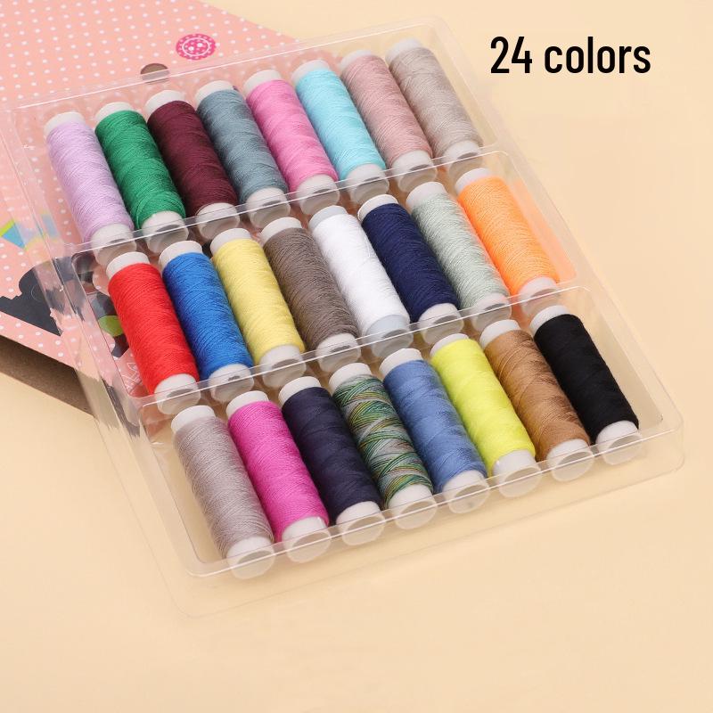 39-Color Needle & Thread Set: Includes Boxed Colored, Black & White Threads and Needles for Mending & Hand Sewing