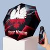Poland Football Manual Five Fold 8 Rib Umbrella Support Custom Text, Lightweight Travel Umbrella