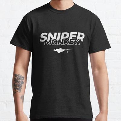 Мужская мода повседневные короткие рукава Sniper Monkey топы эстетичные винтажные футболки большого размера