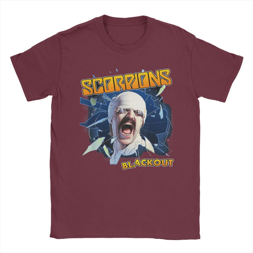 Черные футболки Scorpions для мужчин Повседневные футболки из чистого хлопка С круглым вырезом С коротким рукавом Одежда