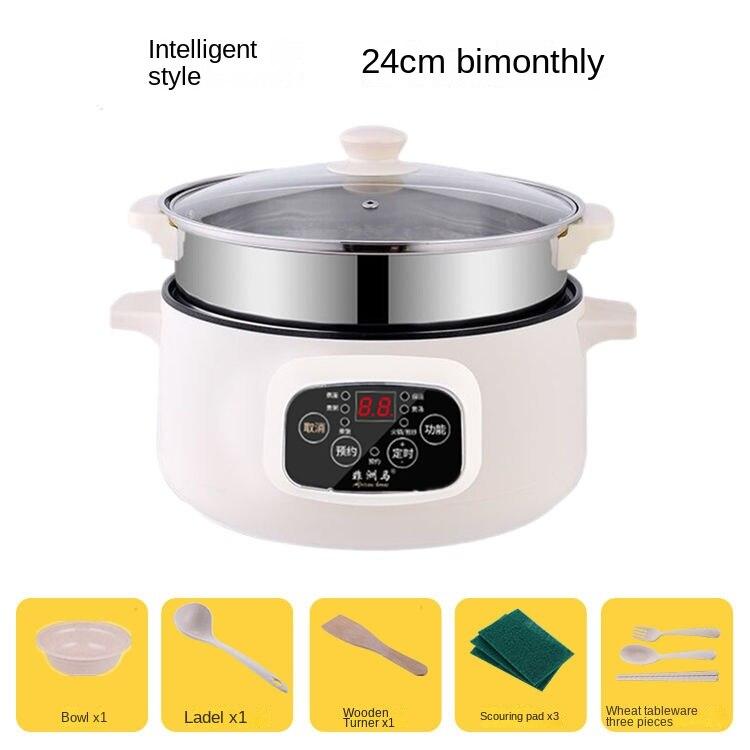 מחבת חשמלית רב תכליתית חשמלית Hot Pot מעונות סטודנטים מיני טייק אווי Hot Pot סיר חשמלי תקע אירופאי בריטי עם קערת אידוי