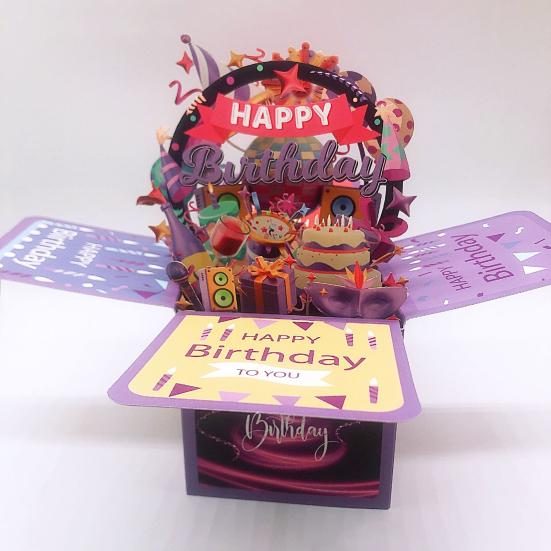 3D поздравительная открытка ручной работы с днем рождения открытка для взрослых и детей праздничная открытка ручной работы