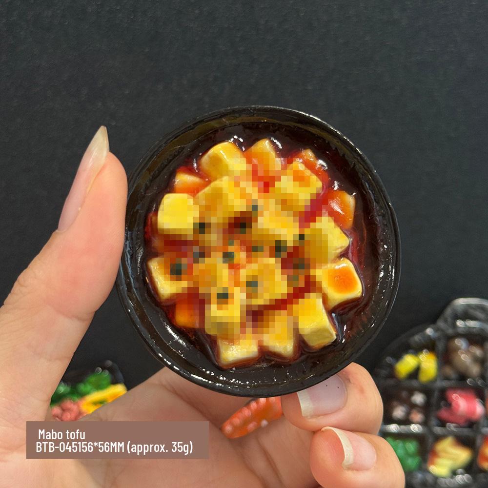 3D Chinese Style Food Magnet: Lobster & Noodles Hot Pot with Mantis Shrimp Sticker