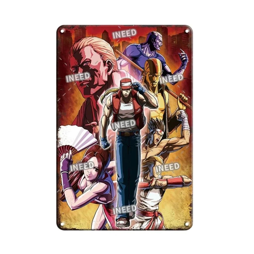Vintage King Of Fighters Metal Tin Sign  Classic KOF Game Poster Retro Gamer Room Decor  Wall Art Plaques for Home Decor