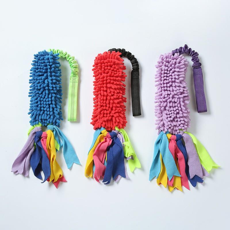 Plush Dog Chew Toy Puppies Adult Dogs - Durable Teeth Cleaning Interactive With Squeaker In Red Blue Purple Pink