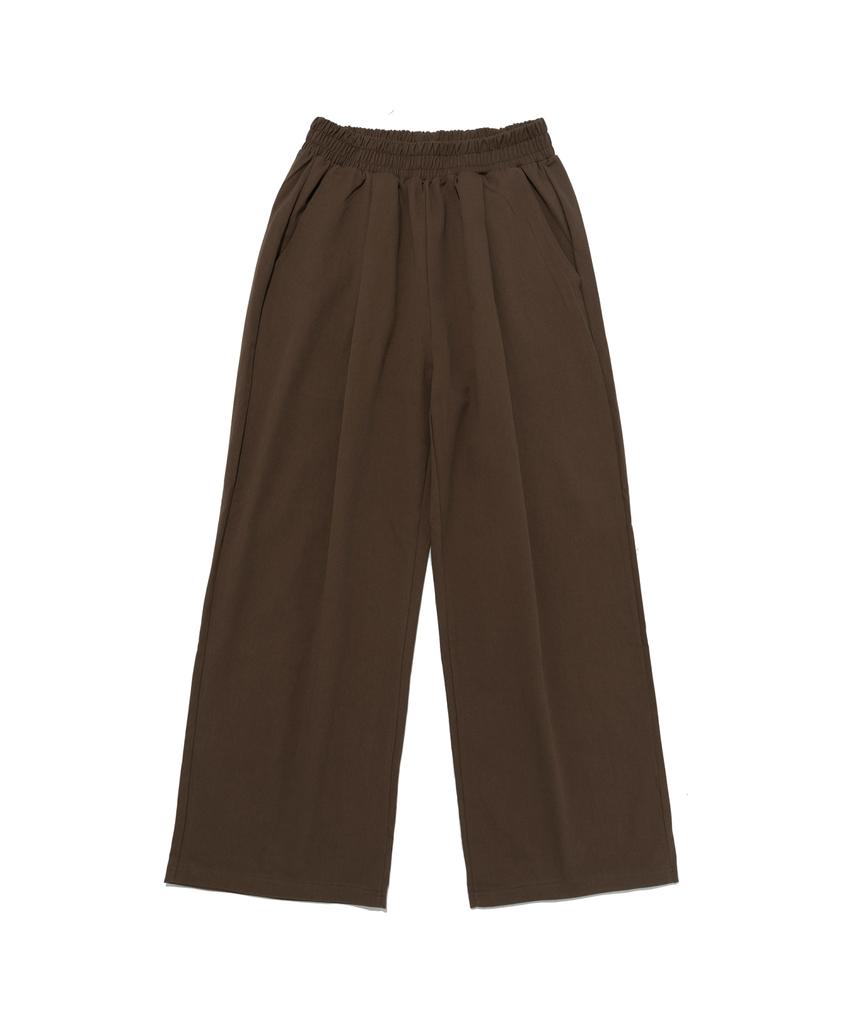 ANALOG MOOD Cotton Pintuck Wide Pants (Brown)