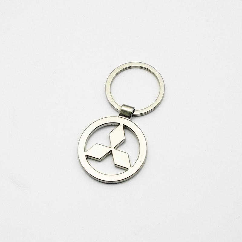 1Pc 3D Metal/Leather Car Logo Keychain For Mitsubishi Lancer Outlander Pajero ASX EX L200 Colt Auto Key Chain Key Ring Accessory