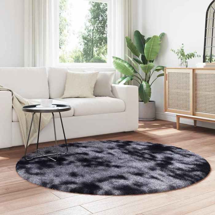 VidaXL Shaggy Rug with Long Pile Dark Grey 160x160 Cm Polyester, Rug, Bedroom Rug, Modern Rug, Living Room Rug, 4102912