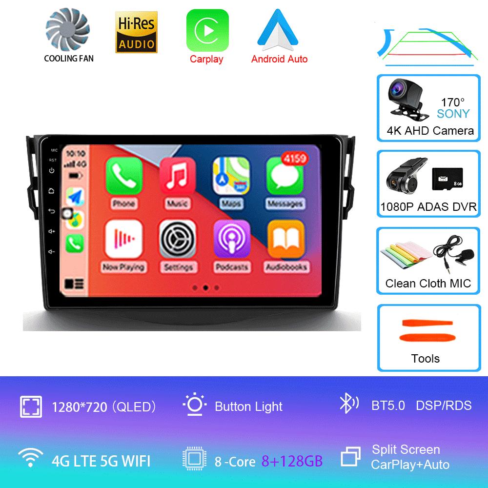 Для Toyota RAV4 Rav 4 2005-2013 Автомобильное радио Android 14 Carplay Мультимедийная навигация Видео DVD Авторадио Стерео 2din 4G + BT GPS