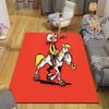 Lucky Luke2 Flannel Pattern Square Carpet,Area Rug,Carpet Rug for Living Room Bedroom Sofa Playroom Decor,Non-slip Floor Mat