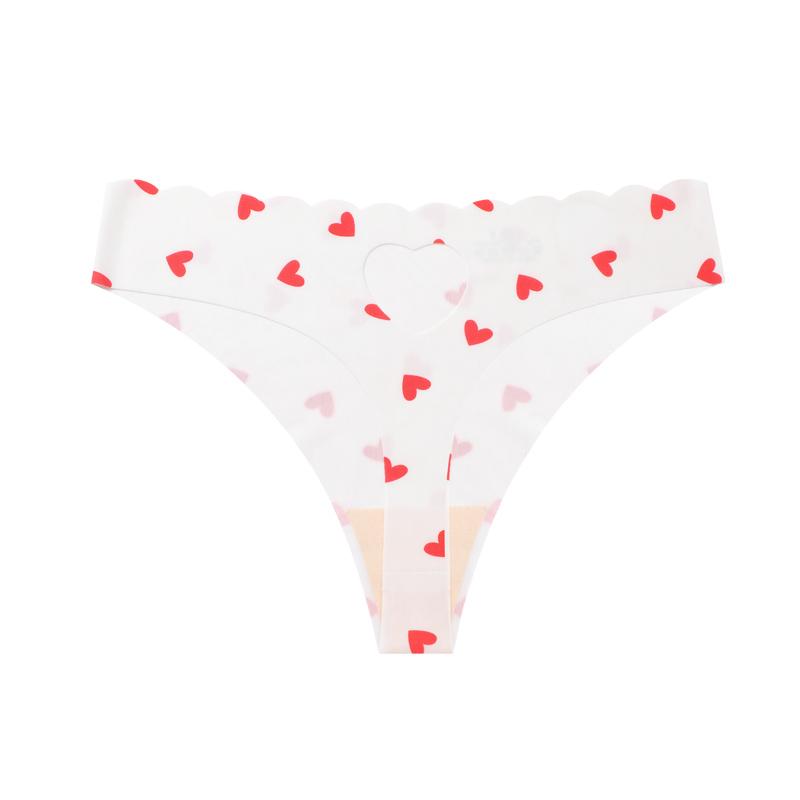 FINETOO 1 шт. Женские бесшовные стринги, леопардовый принт, красные губы, в форме сердца, модное дышащее быстросохнущее нижнее белье, подарок на День святого Валентина