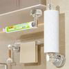 Paper Towel Holder Under Cabinet, Suction Cup Paper Towel Holder Wall Mount Paper Roll Dispense Hook Organizer Storage Holder