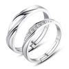 2pcs Open Ring Set Fashionable Copper Elegant Stylish Couple Open Ring Kit for Party Dating