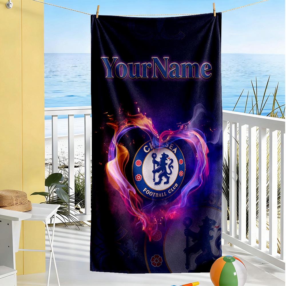 Chelsea Customizable Name Beach Towel Super Soft Microfiber Quickdry Fabric Suitable for Sports Travel Swimming Yoga Bathroom Beach And Pool