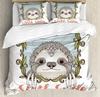 Sloth Bedding Collection For Bedroom Bed Home Cartoon Mammal On Tropical Jungle With Green Banana Duvet Cover Quilt Cover Pillowcase